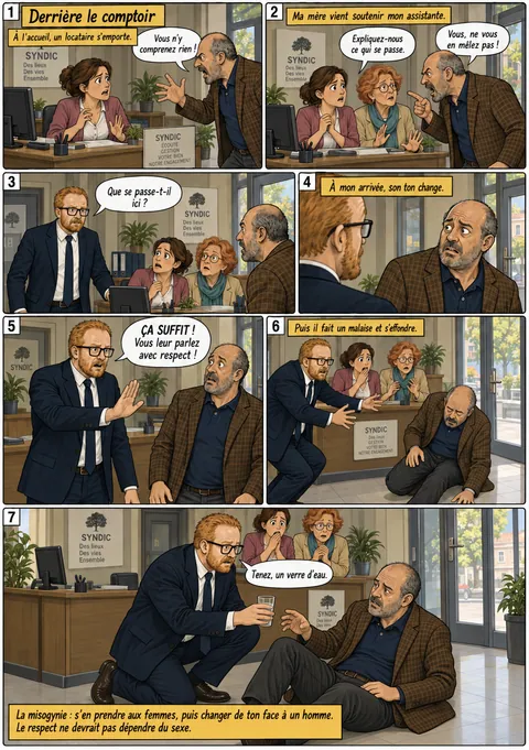 Planche « Derrière le comptoir »